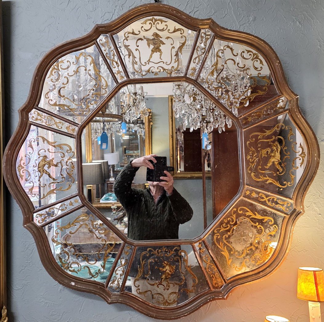 A vintage French Eglomise Mirror 